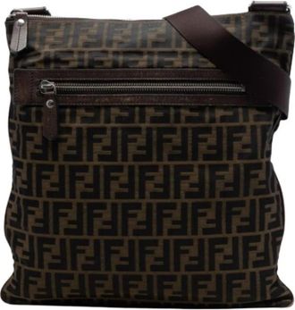 Fendi Pre-owned Canvas Crossbody Bag - Dames - Vintage Schoudertas - Bruin - ONE Size - Vintage