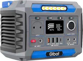 OEM Elbat Generador De Energia Portatil - 300w - Bateria De Litio 78.000mah - Display Led - Carga Solar - Accesorios Incluidos - Puertos De Salida Usb Y D