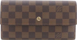 Louis Vuitton Brown Damier Canvas Long Wallet (Bi-Fold) (Pre-Owned)