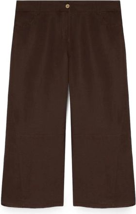 Fiorella Rubino Broeken, Dames, Bruin, 2Xl, Linnen, Straight Broeken