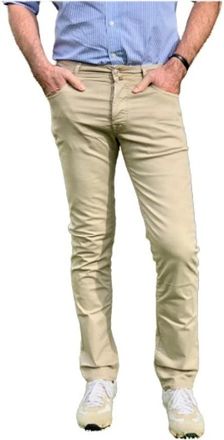 Jacob Cohen Slim-fit broek - Heren - Slim Fit Broeken - Beige - W31 - Katoen - Broeken