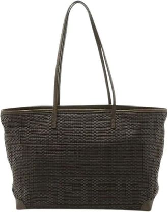 Fendi Pre-owned Tote Bags, female, Brown, Size: ONE SIZE Pre-owned Woven Leather Tote Bag