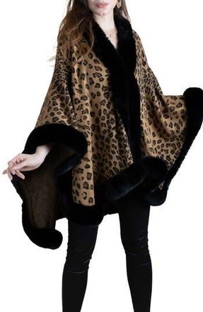Saachi Faux Fur Cheetah Topper in Black at Nordstrom Rack