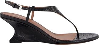 PARIS TEXAS Nina Thong 50 Sandalen - Dames - Sandalen met hakken - Zwart - 38 EU - Leer - Schoenen