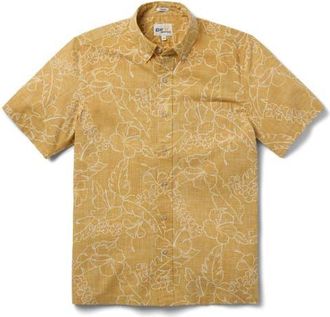 Reyn Spooner Lei Low Classic Fit Hibiscus Button-Down Shirt in Gold at Nordstrom, Size Xx-Large
