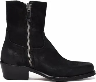 Damy Black Suede Zip Ankle Boots