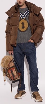 Dsquared2 Quilted Jacket With Detachable Hood, Mens, Brown