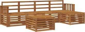 vidaXL Conjunto De Sof&aacute;s De Exterior 6 Uds. Natural Vidaxl
