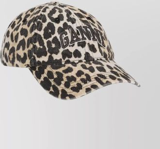 Ganni organic cotton leopard-print baseball cap
