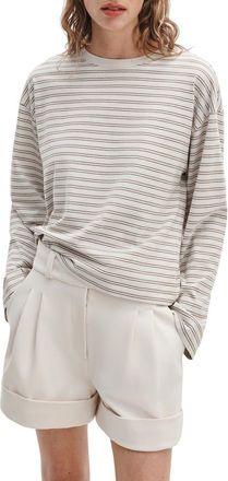 Rag & Bone Kelly Stripe Boxy T-Shirt in Ivory at Nordstrom, Size X-Large