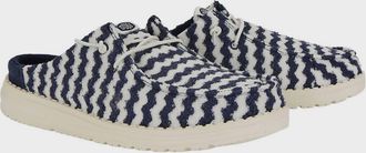 Hey Dude Womens Wendy Slip Stripe Shoes In Navy