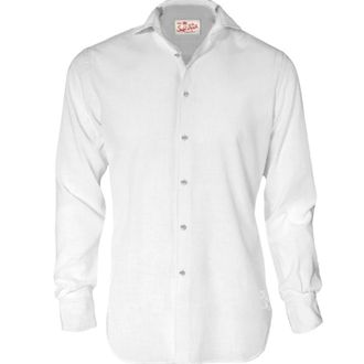 Saint Barth Casual Shirts, male, White, Size: 2XL Pamplona Linen Shirt