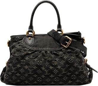 Louis Vuitton Borsa a tracolla Neo Cabby MM con monogramma in denim 2007 - Nero