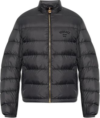Versace Gewatteerde jas met opstaande kraag - Heren - Gewatteerde jassen - Zwart - M - Polyester - Jassen