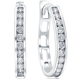 Pompeii3 1/2Ct Diamond Hoops in 10k White or Yellow Gold