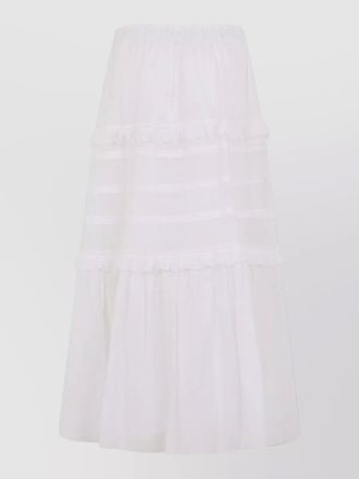 Isabel Marant long flared skirt tiered cotton blend