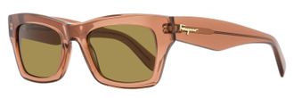 Ferragamo Ferragamo Womens Bold Rectangular Sunglasses SF996SCP 643 Antique Rose 51mm