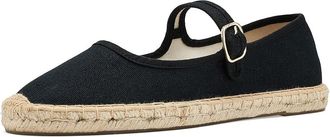 Soludos Mary Jane Espadrille Womens Flat Shoes Noche Black : EU 42 (US Womens 11-11.5) B - Medium, Cotton