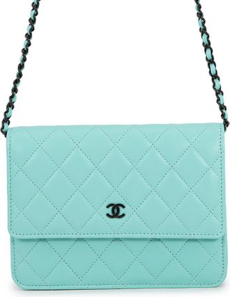 Chanel Black Turquoise Chain/Shoulder Wallet (Pre-Owned)