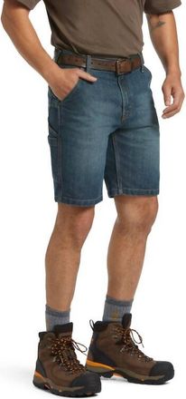 Ariat Rebar Durastretch Phantom Denim Utility Short In Med Blue