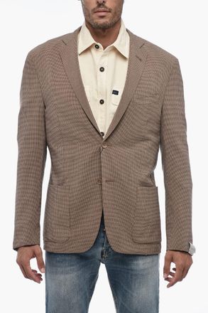 Corneliani Blazer Semifoderato con Motivo Hopsack Corneliani