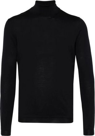 Goes Botanical Fijngebreide coltrui - Heren - Coltruien - Blauw - 4XL - Wol - Truien & Vesten