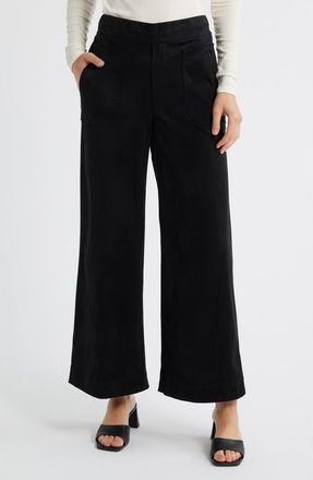 Wit & Wisdom Skyrise Patch Pocket Wide Leg Pants in Black at Nordstrom, Size X-Small