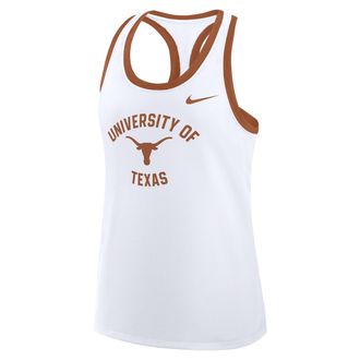 Nike Texas Uni Name Nike Womens College Racerback Tank Top in White | 03E108DXTXE-ERT