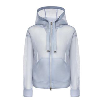 Herno Zip-throughs, female, Blue, Size: L Jacket in see-through mesh
