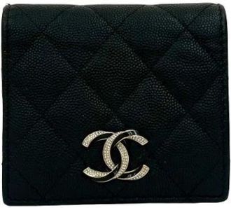 Chanel Pre-owned Wallets, female, Black, Size: ONE SIZE Pre-owned Leather Wallet