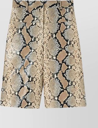 Jil Sander python print leather bermuda shorts