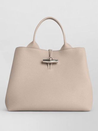 Longchamp roseau l handle leather tote bag