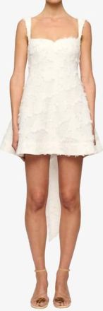 Clea Rue Jacquard Mini Dress In White
