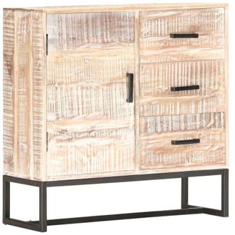 vidaXL Aparador De Madera Maciza De Acacia Blanco 73x30x75 Cm Vidaxl
