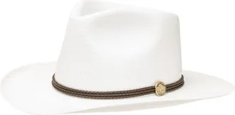 Stetson Woodrow Straw Hat in Bleach/black Band at Nordstrom, Size Small