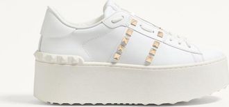 Valentino Garavani Sneaker Flatform Rockstud Untitled In Vitello Donna BIANCO 35.5