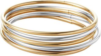 JENNY BIRD Dane 14k Gold-plated Steel Bangle set - One Size