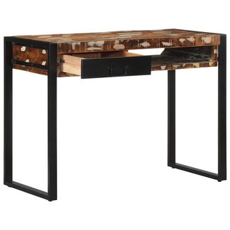 Berkfield Home Durable Desk Multicolour 100x50x75 cm Solid Wood Reclaimed | Size: 100 x 50 x 75 cm