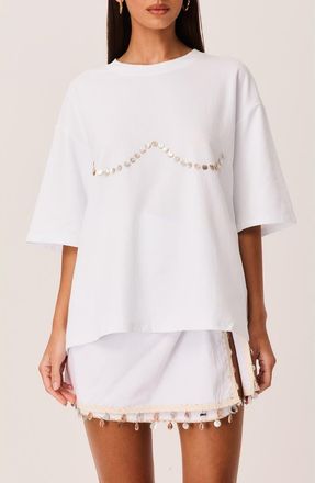 SNDYS Lyla Shell T-Shirt in White at Nordstrom, Size X-Small