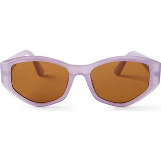 Cotton On Mens The Nightmare Sunglasses in Frosted Purple Brown at Nordstrom