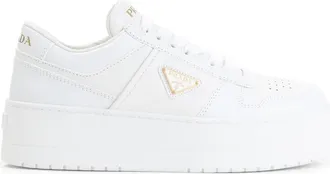 Prada White Logo Leather Sneakers
