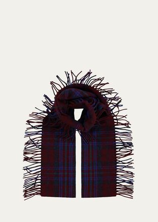 Begg x Co Mens Collessie Wool and Cashmere Plaid Scarf