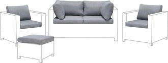 Beliani Funda De Cojines Para Muebles De Exterior Gris Para Asiento Y Respaldo Milano
