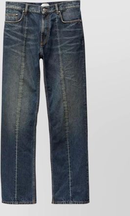 Versace straight trousers faded effect distressed hem