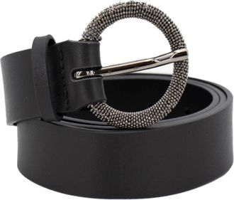 Le Tricot Perugia Klassieke Leren Riem - Dames - Riemen - Grijs - M - Accessoires