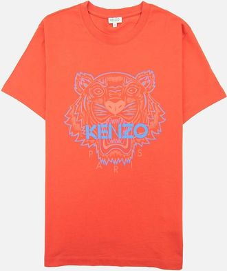 Kenzo Mens Kenzo Two-tone Tiger T-shirt Red - Size: 42