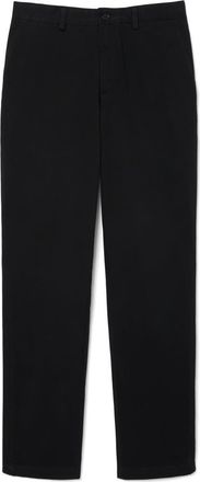 Lacoste Flat Front Cotton Stretch Twill Chinos in Black at Nordstrom, Size 31 X 32