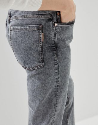 Brunello Cucinelli Straight-Leg Denim Jeans - Gray