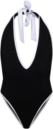 Balmain Lycra Monogram Badpak - Dames - Badpakken - Zwart - S - Badmode