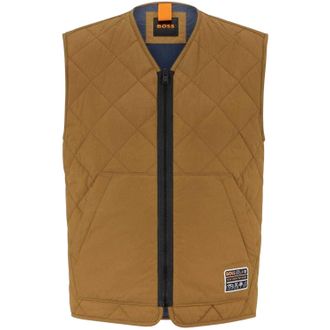 HUGO BOSS Heren Okella V-Hals Regular Gilet (Beige)